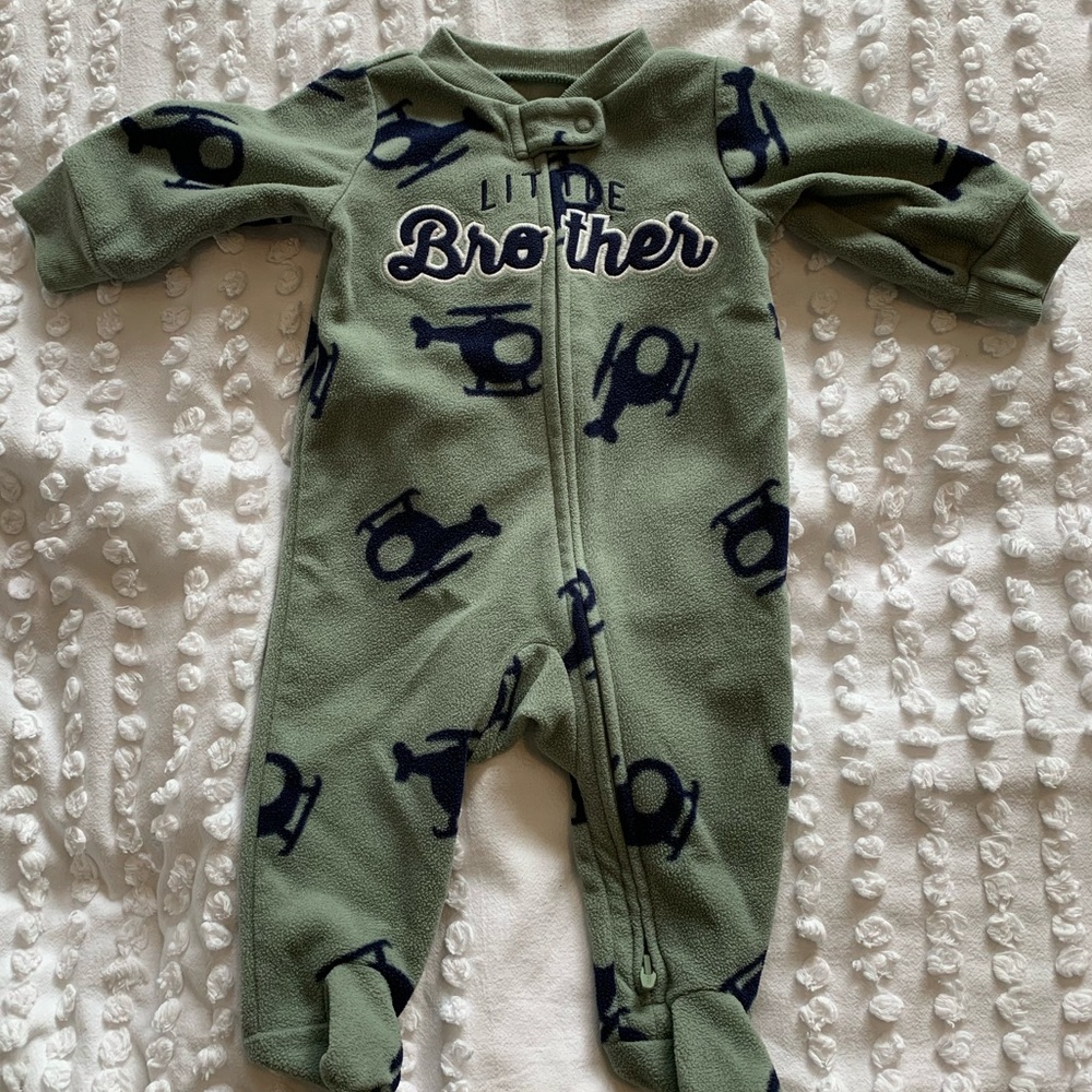 Carters Green Helicopter Patterned Onesie in 3M